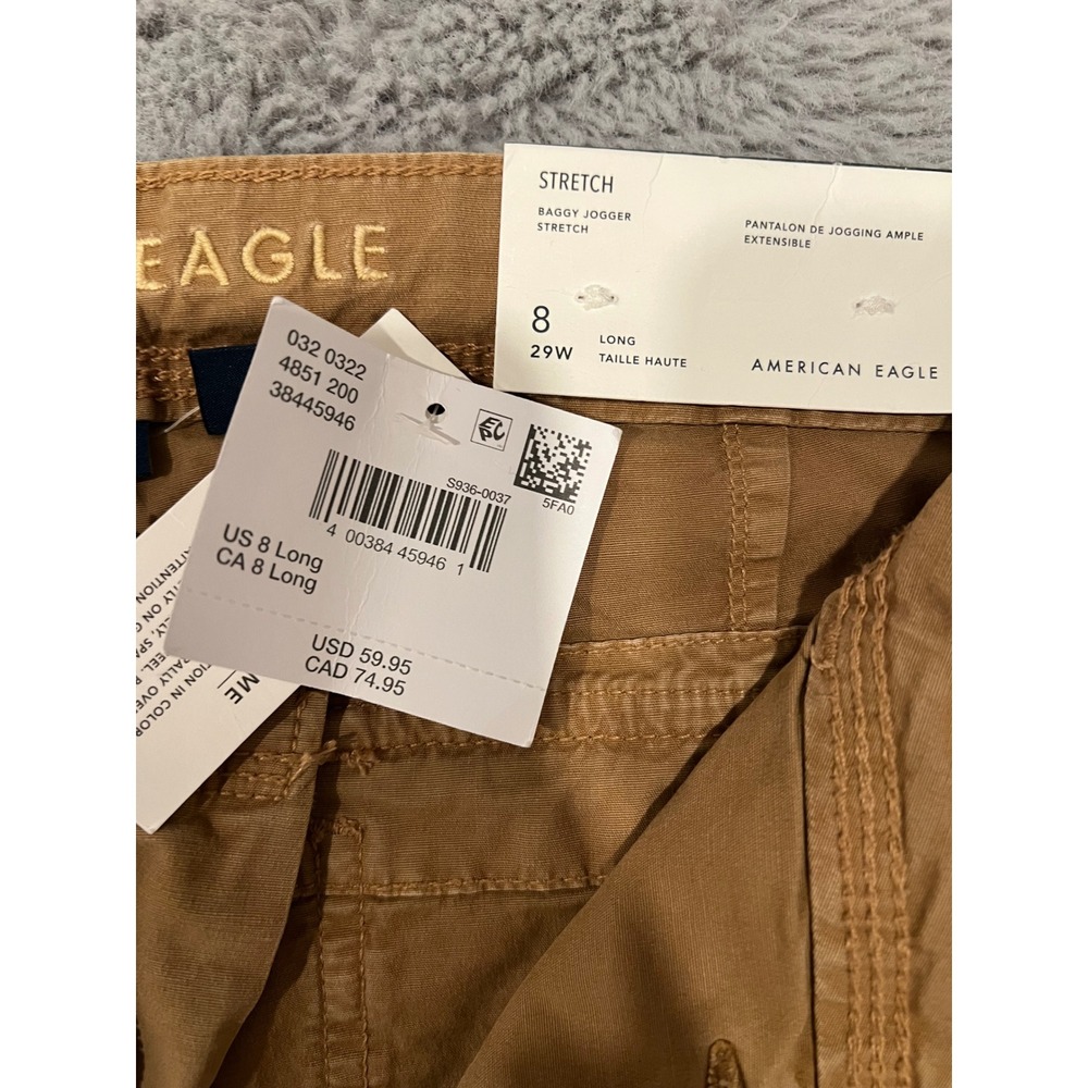 American Eagle Outfitters Brown Cargo Pants. Size 8 LONG. NWT $59 - Picture 2 of 3